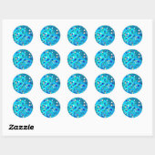 Blauwe pillen ronde sticker (Vel)