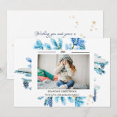 Blauwe pine boomtakken Foto SEIZOON'S GREETINGS (Voorkant / Achterkant)