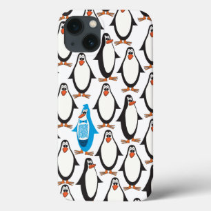 Blauwe pinguïn iPhone 13 hoesje