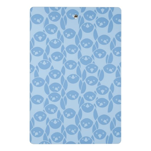 Blauwe pinguïnpatroonachtergrond mini klembord (Achterkant)