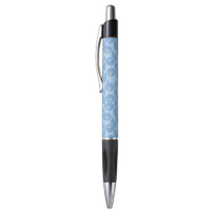 Blauwe pinguïnpatroonachtergrond pen