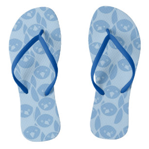 Blauwe pinguïnpatroonachtergrond teenslippers