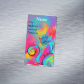 BLAUWE PINKGEEL WEEFSELS MAGNETISCH VISITEKAARTJE (Voorbeeld)