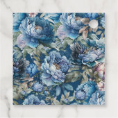 Blauwe pioen bloemmotief Happy Moederdag Bedankjes Labels (Achterkant)