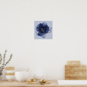 BLAUWE Pioen ROOS Poster (Keuken)