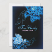  blauwe pioen voorjaar bloemen Bruids Tea Party Kaart (Voorkant)