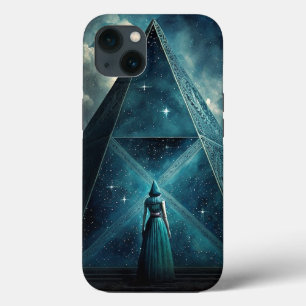 Blauwe piramide Surreal Visionary Art iPhone 13 Hoesje