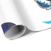 Blauwe piratenschedel cadeaupapier (Rol Hoek)