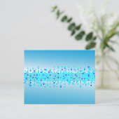 Blauwe pixels briefkaart (Staand voorkant)