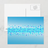 Blauwe pixels briefkaart (Voorkant / Achterkant)