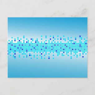 Blauwe pixels briefkaart
