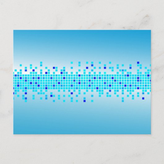 Blauwe pixels briefkaart (Voorkant)