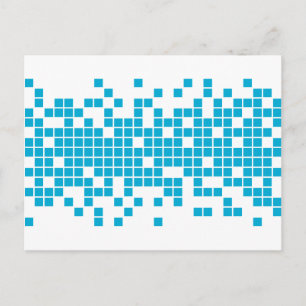Blauwe pixels briefkaart