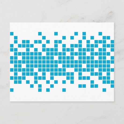 Blauwe pixels briefkaart (Voorkant)