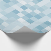 Blauwe pixels cadeaupapier (Hoek)