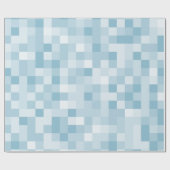 Blauwe pixels cadeaupapier (Vlak)
