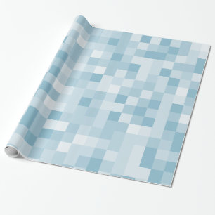 Blauwe pixels cadeaupapier