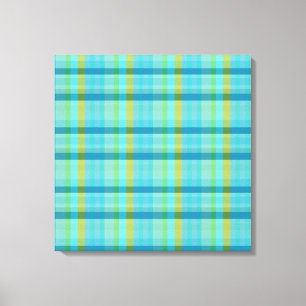 Blauwe Plaid door Shirley Taylor Canvas Afdruk