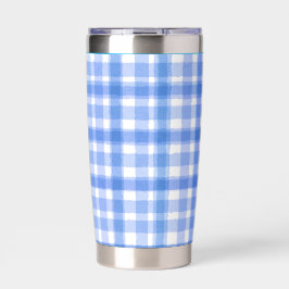 Blauwe Plaid Geïsoleerde Tumbler Geïsoleerde Drinkbeker