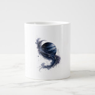 Blauwe Planeet Kosmische Werveling Koffiemok Hem Extra Grote Beker