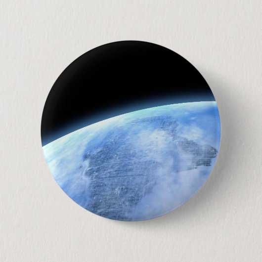 blauwe planeet ronde button 5,7 cm (Voorkant)
