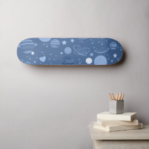 Blauwe planeten hemels skateboard