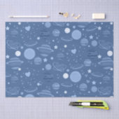 Blauwe planeten tissuepapier (Craft)