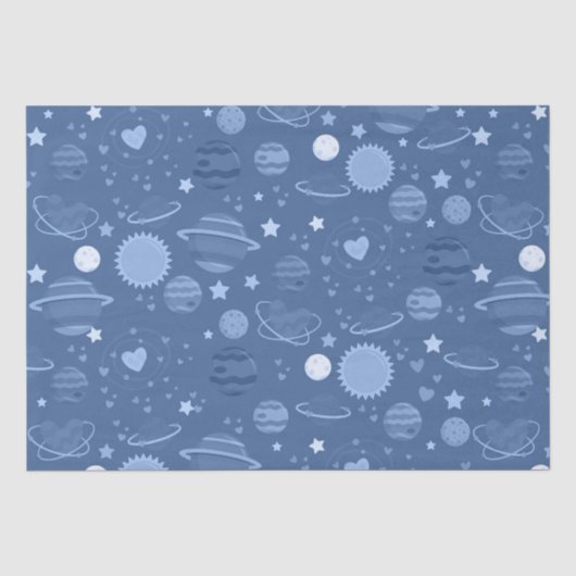 Blauwe planeten tissuepapier (Voorkant)