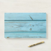 blauwe planken post-it® notes (Op bureau)