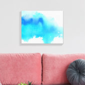 Blauwe plek, waterverf abstracte hand geschilderd canvas afdruk (Insitu (Woonkamer))