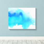 Blauwe plek, waterverf abstracte hand geschilderd canvas afdruk (Insitu (Houten vloer))