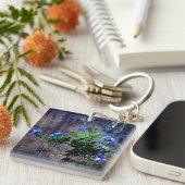 Blauwe Plumbago Sleutelhanger (Voorkant Rechts)