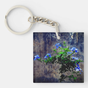 Blauwe Plumbago Sleutelhanger