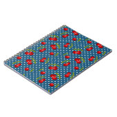 Blauwe poka stit Pattern Pattern Illustrator Po Notitieboek (Linkerzijde)