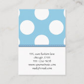 Blauwe pokadots, poolvlek, Stippen, gedopt Visitekaartje (Achterkant)