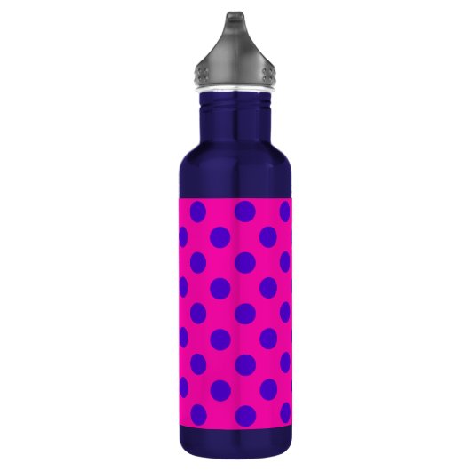 Blauwe pokstippen op fuchsia waterfles (Rechts)