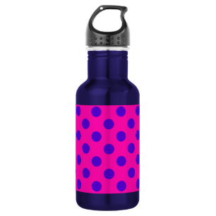 Blauwe pokstippen op fuchsia waterfles 