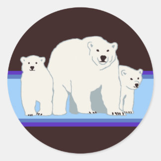 Blauwe Polar Beren Envelop Afdichtingen Ronde Sticker