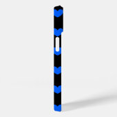 Blauwe polka-harten op zwart Case-Mate iPhone case (Achterkant / Rechts)