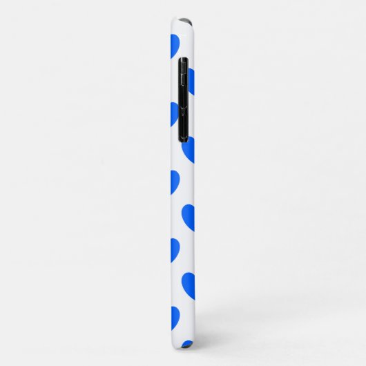 Blauwe polka harten wit Case-Mate iPhone case (Achterkant/links)