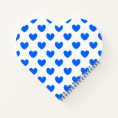 Blauwe polka harten wit notitieboek (Achterkant)