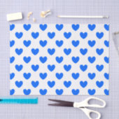 Blauwe polka harten wit tissuepapier (Craft)
