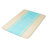 Blauwe polka-punten en geel badmat (Gekanteld)