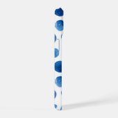 Blauwe polka stippen. Waterverf zeemijppatroon iPhone 15 Hoesje (Rechterkant)