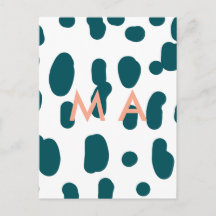 Blauwe polkadot oranje pastel monogram man letter 