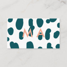 Blauwe polkadot oranje pastel monogram man letter 