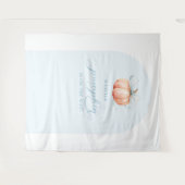 Blauwe Pompoen Baby Shower Boog Achtergrond Tapijt Wandkleed (Voorkant (horizontaal))