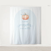 Blauwe Pompoen Baby Shower Boog Achtergrond Tapijt Wandkleed (Voorkant)