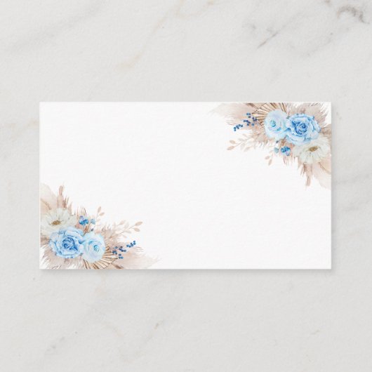 Blauwe Pompoen Baby shower Luier Raffle Insert Kaa Informatiekaartje (Achterkant)