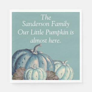 Blauwe Pompoen Baby Shower Servet